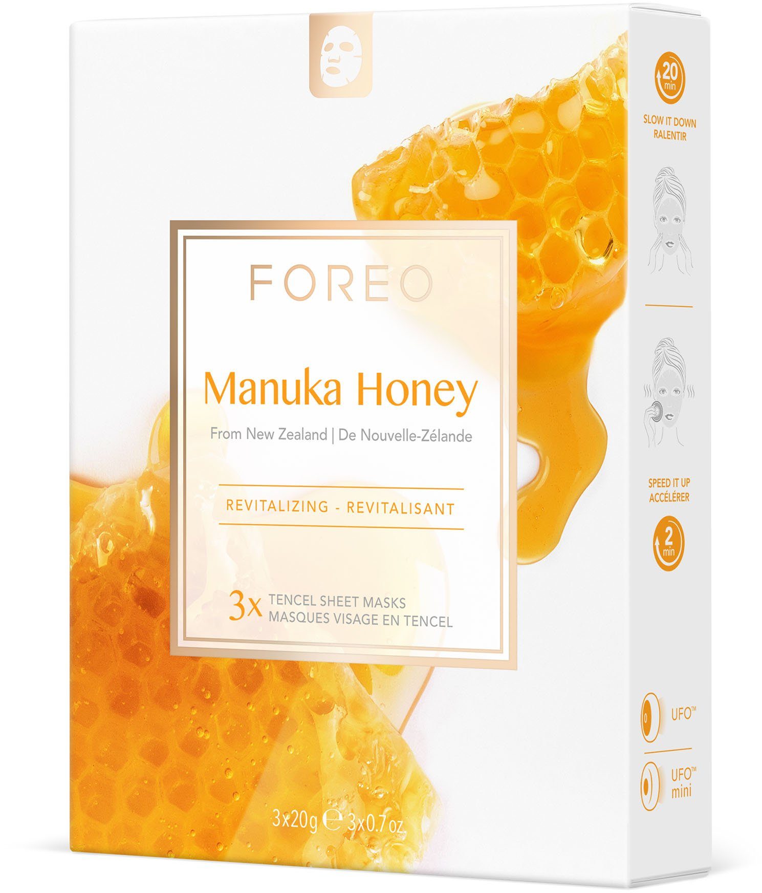 FOREO Gesichtsmaske Farm To Face Collection Sheet Masks Manuka Honey, 3-tlg.