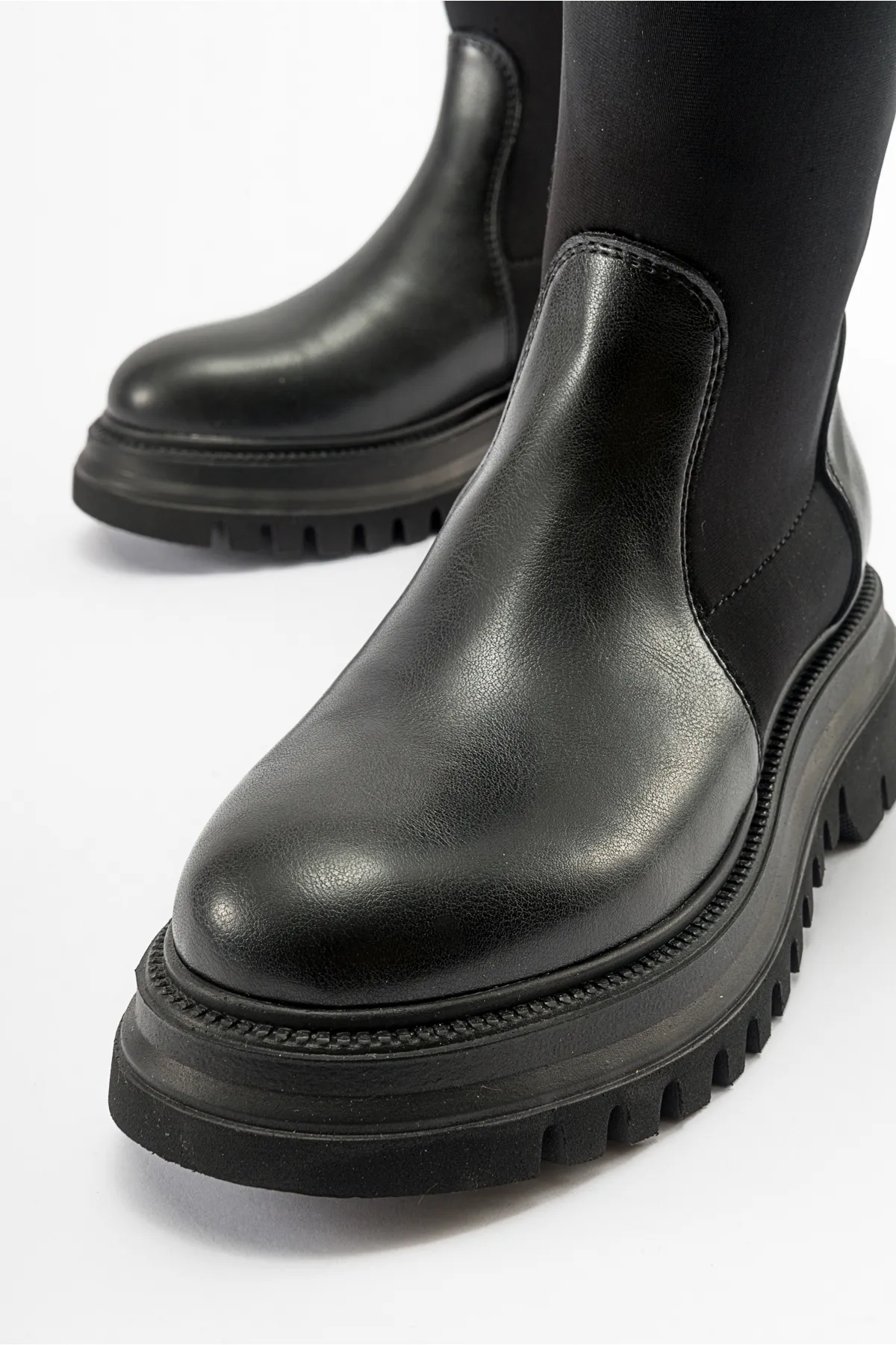 LuviShoes  ALİAS Schwarze Scuba-Damenstiefel