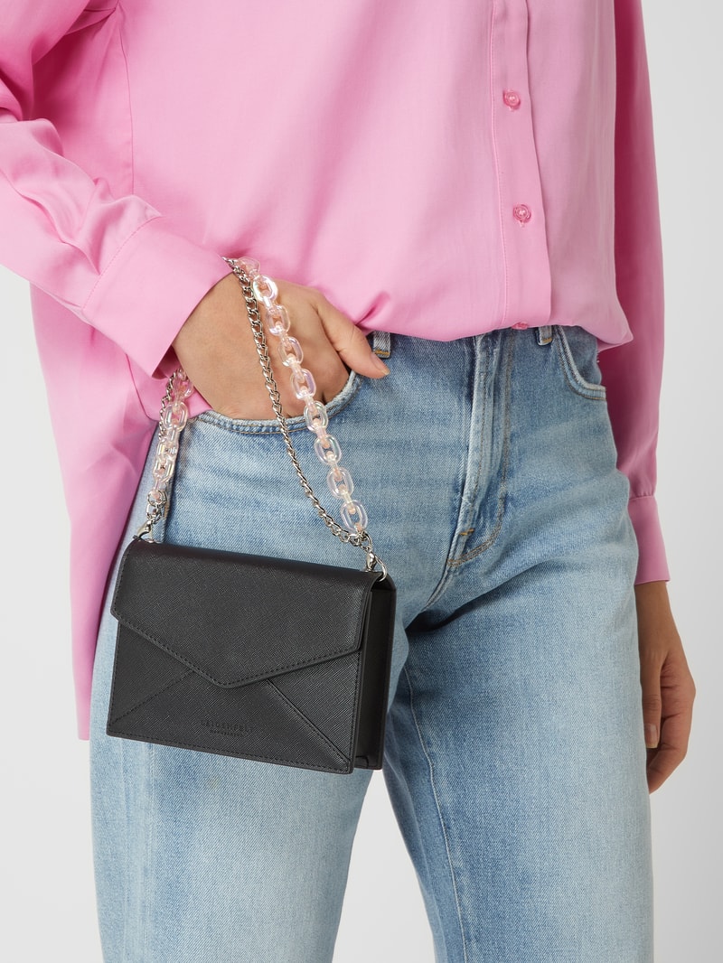 Crossbody Bag mit Saffiano-Struktur Modell 'Kira' in schwarz