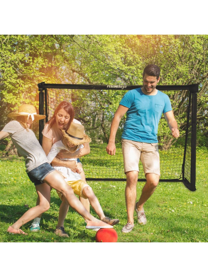 relaxdays Fußballtor in Schwarz - (B)180 x (H)120 x (T)60 cm günstig kaufen onesize