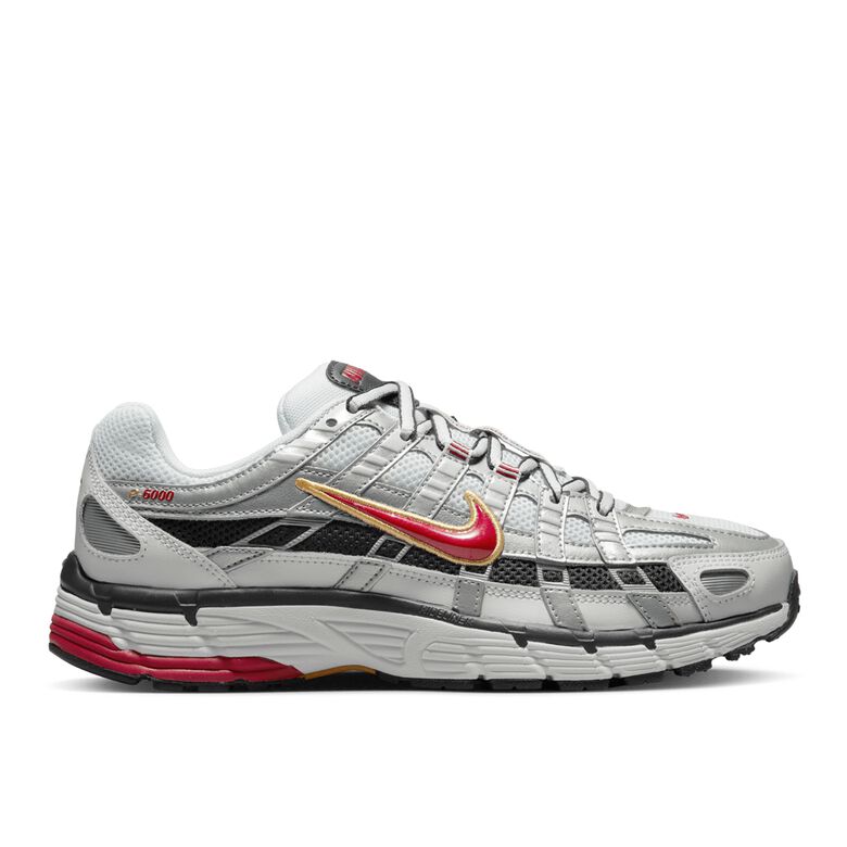 NIKE P-6000 white/varsity red-mtlc platinum