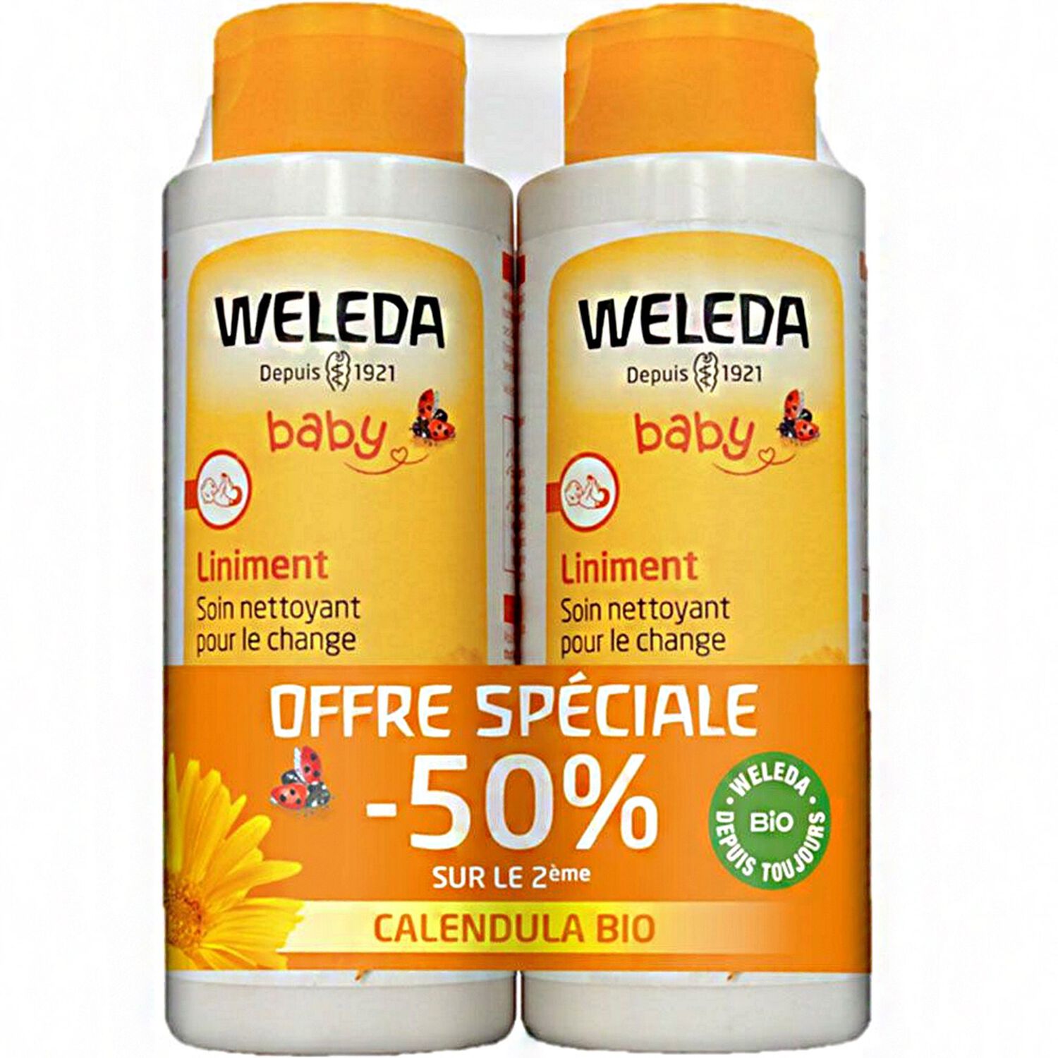 Weleda Baby Liniment soin nettoyant change 2x400 ml