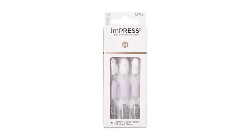 KISS Nail Impress Medium KIMM03C - lila, weiß, silber