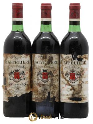 Château la Gaffelière 1er Grand Cru Classé B  1978 - Lot de 3 Bouteilles