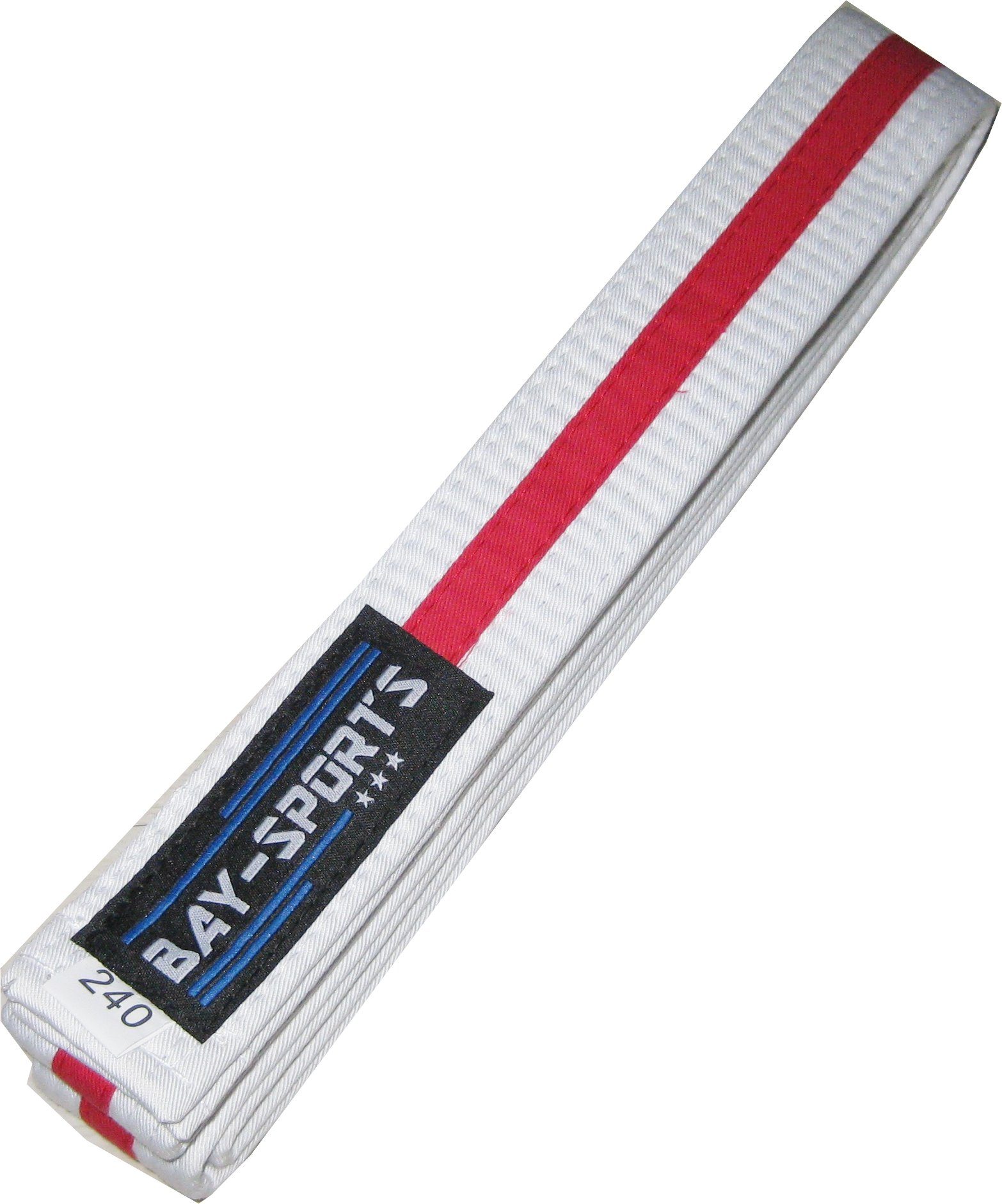 BAY-Sports Karateanzug Budogürtel weiß/rot/weiß mit Mittelstreifen, Zweifarbig, Mehrfarbig, Karategürtel Kampfsportgürtel (Standard, Traditionell), Judogürtel, Taekwondogürtel, Länge 160 cm - 350 cm