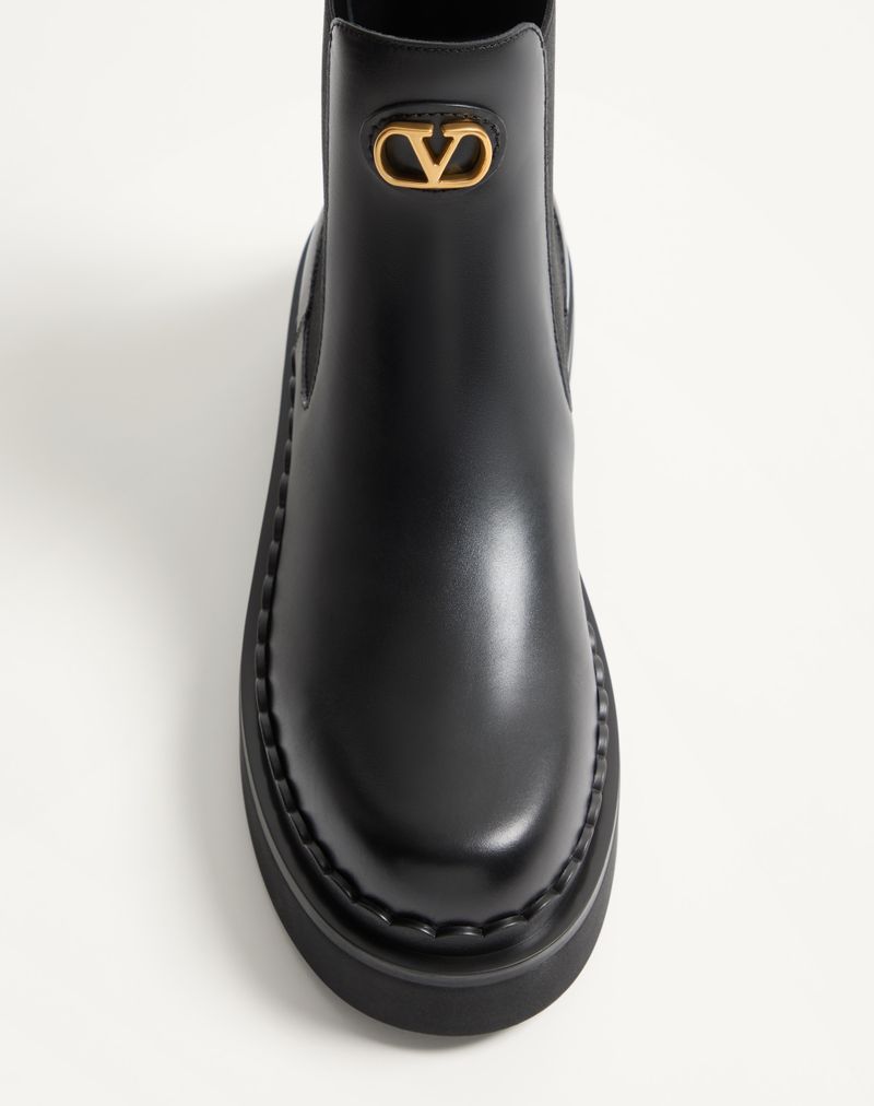 Bota Chelsea de couro de bezerro com assinatura VLogo 45 mm