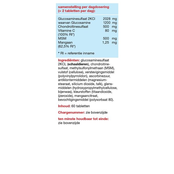 GluconCombi Glucosamin-Chondroitin/MSM-Mangan-Tabletten, 60 Stück