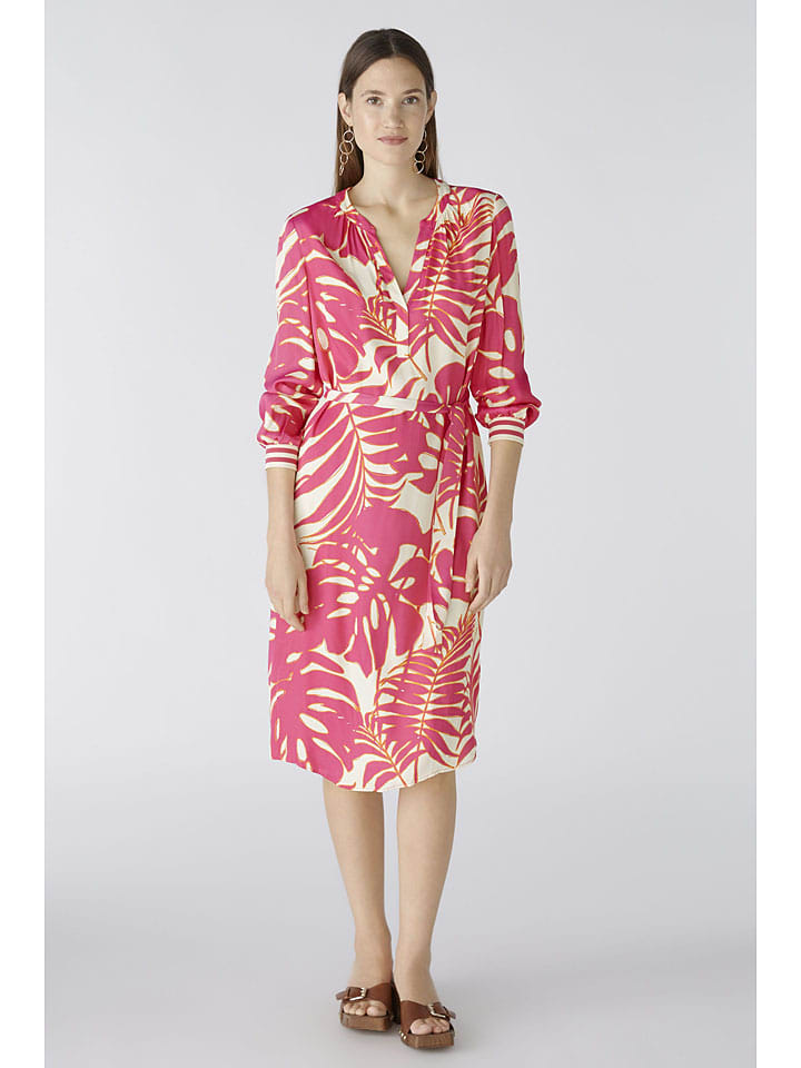 Oui Kleid in Pink/ Creme günstig kaufen