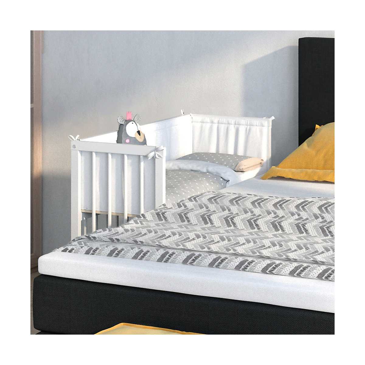 Beistellbett Sophie 93x46x75 Weiß