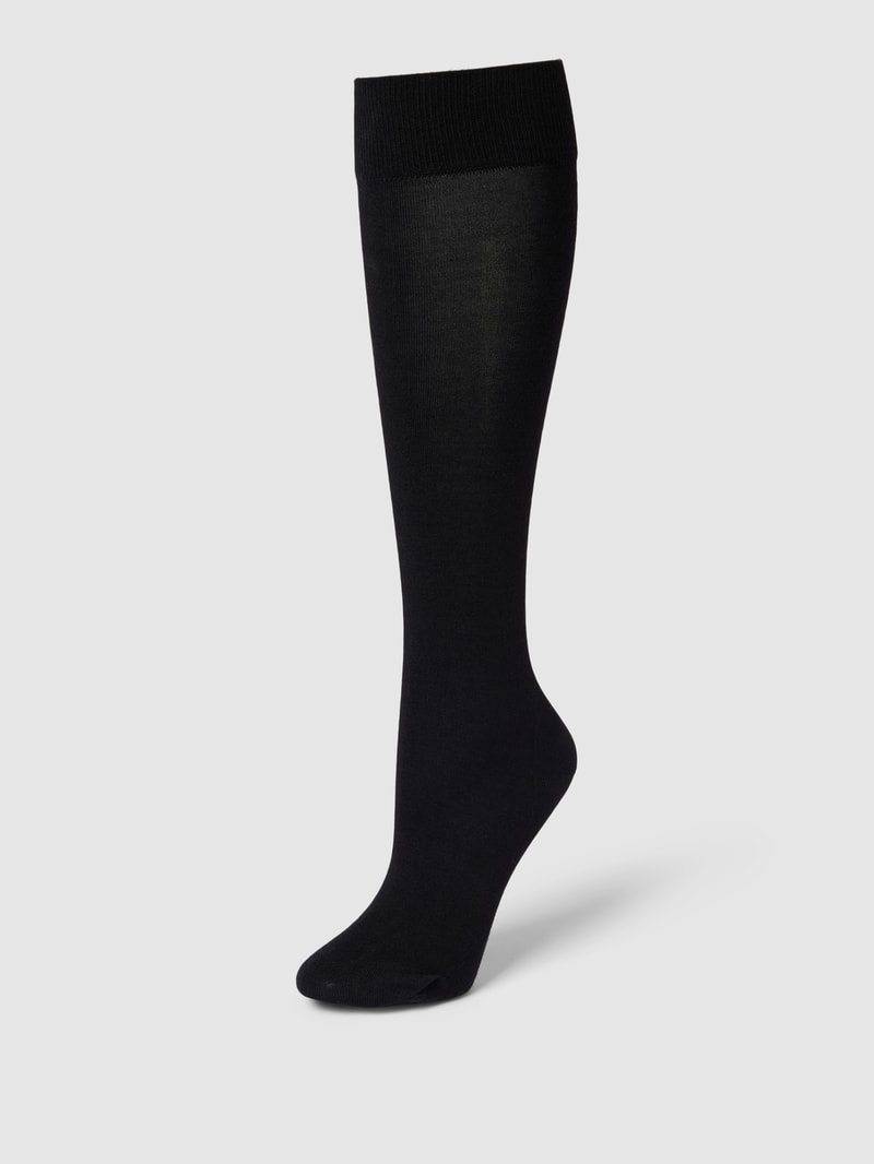 Socken mit Rippbündchen Modell 'Merino' in black