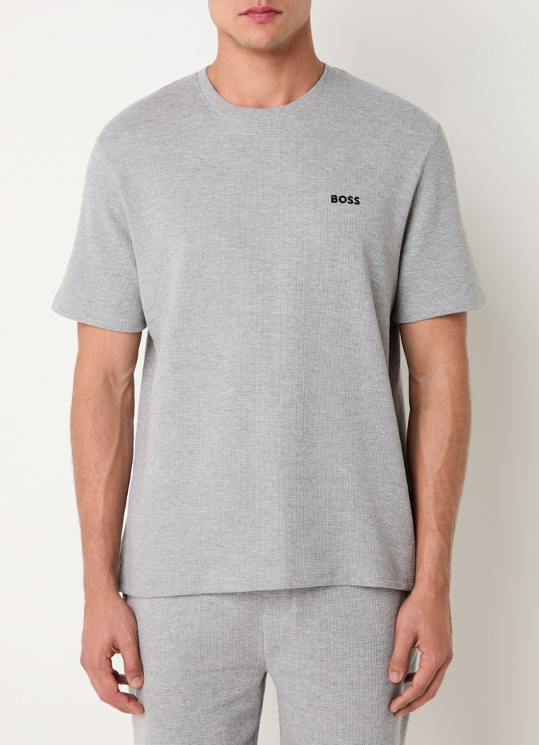 HUGO BOSS textured pajama top with logo