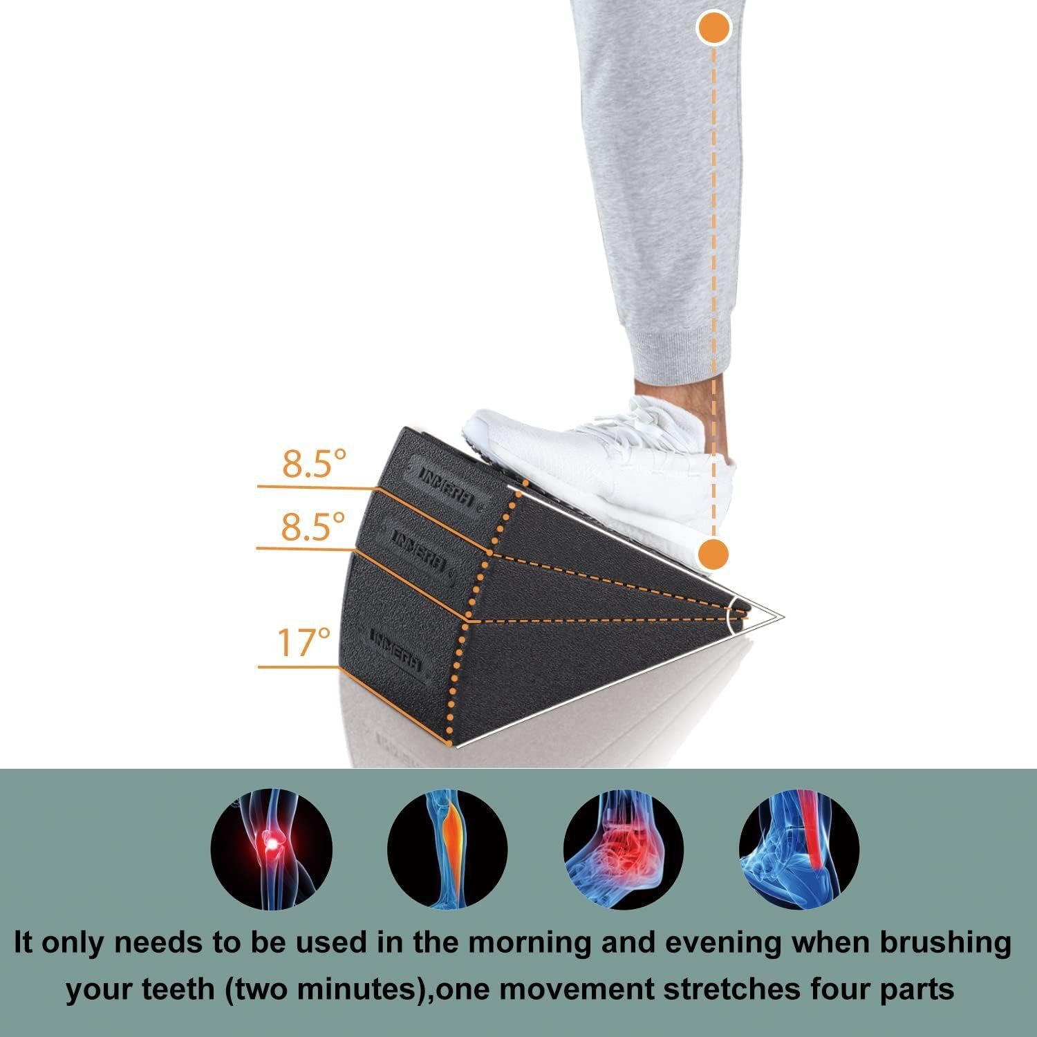 Welikera Multitrainer 3-teiliges schwarzes Schrägbrett-Set für Physiotherapiegeräte, Fußdehnung