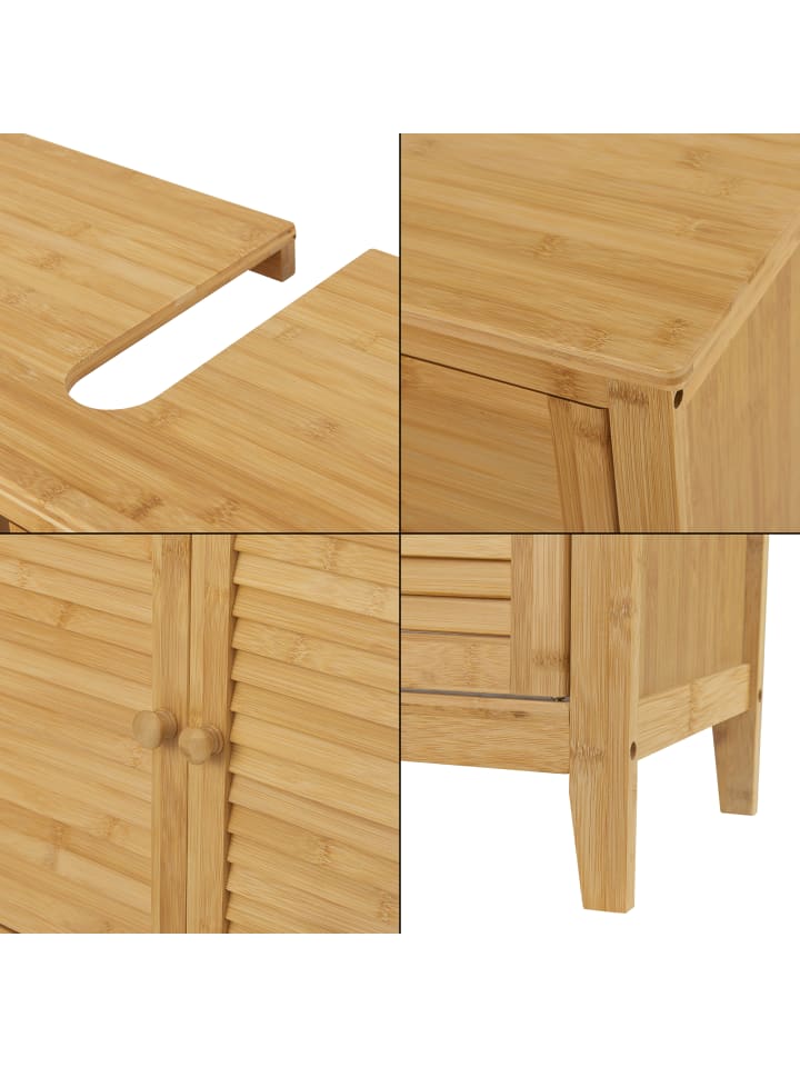 en.casa Unterschrank Värmdö Bambus in Beige (H)60cm (B)67cm (T)30cm günstig kaufen onesize