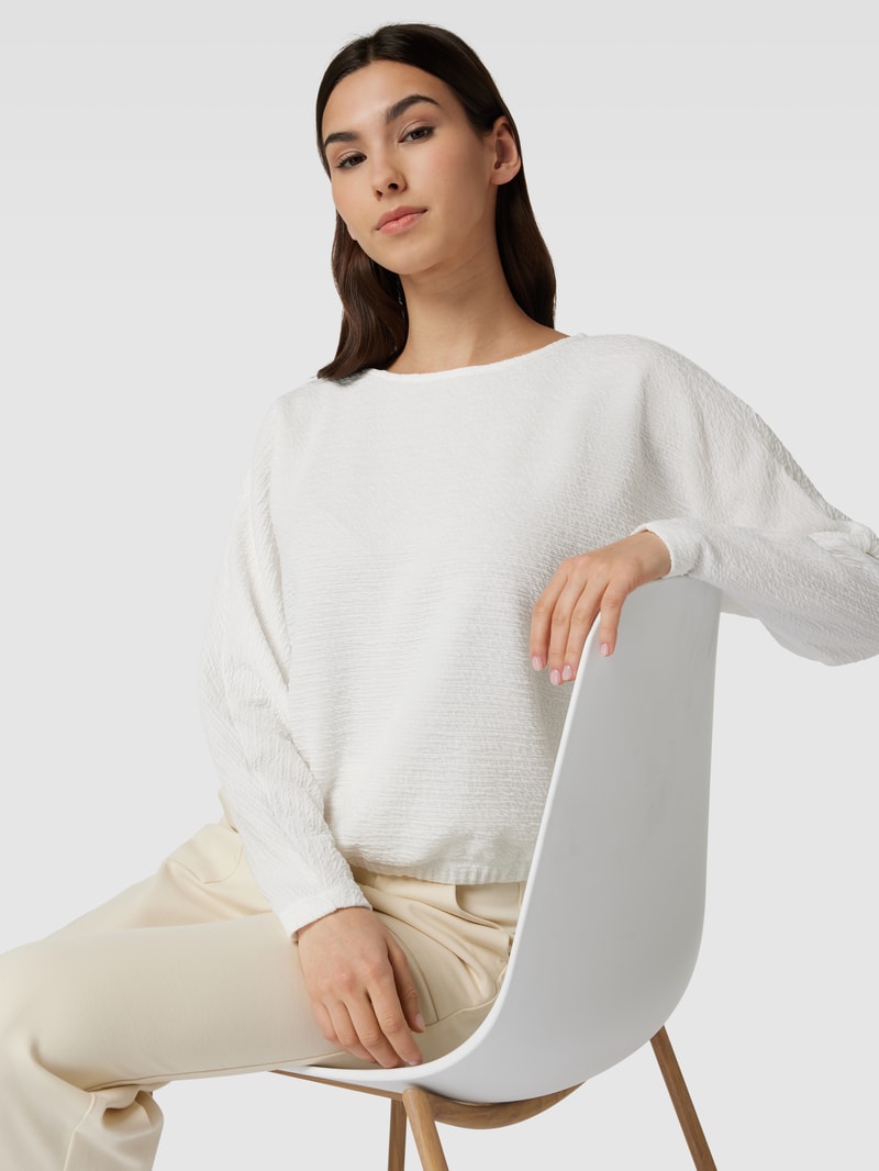 Sweatshirt mit Strukturmuster Modell 'Gilora' in offwhite