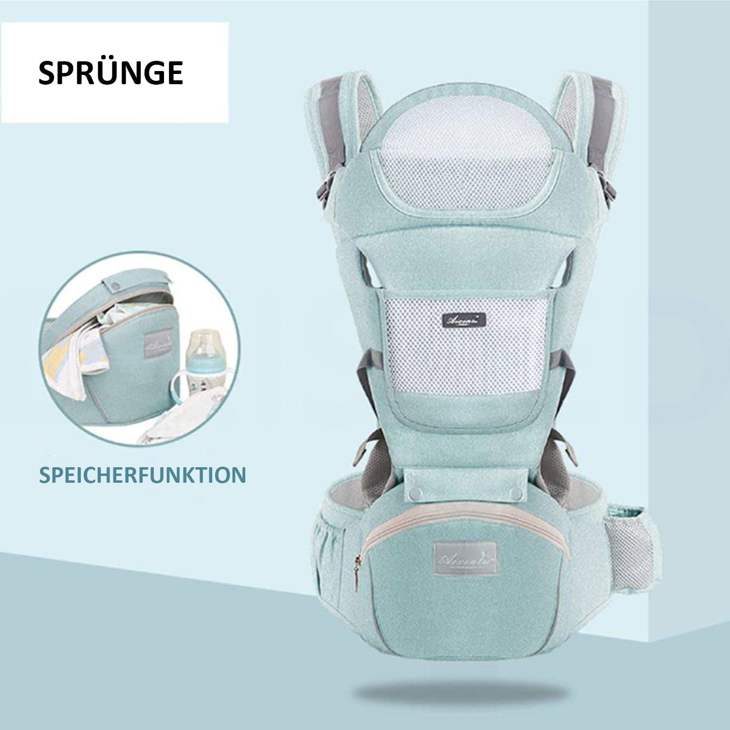 Daisred Babytrage 6-in-1 Hüftsitz Babytrage für Neugeborene ab Geburt
