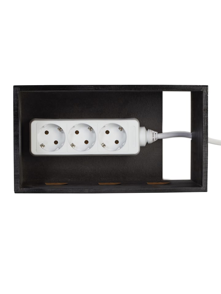 relaxdays Kabelbox in Schwarz - (B)25,5 x (H)16,5 x (T)14 cm günstig kaufen onesize