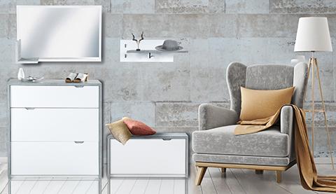 Phoenix Garderobe Bruno, Beton-Optik