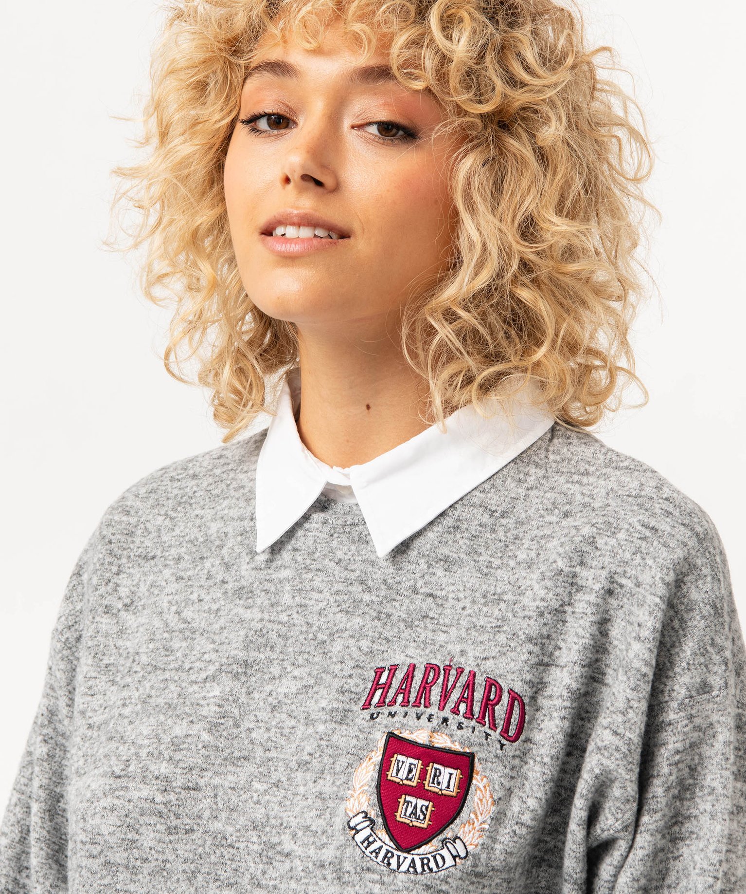 Pull avec chemise effet 2 en 1 femme - Harvard gris | GEMO