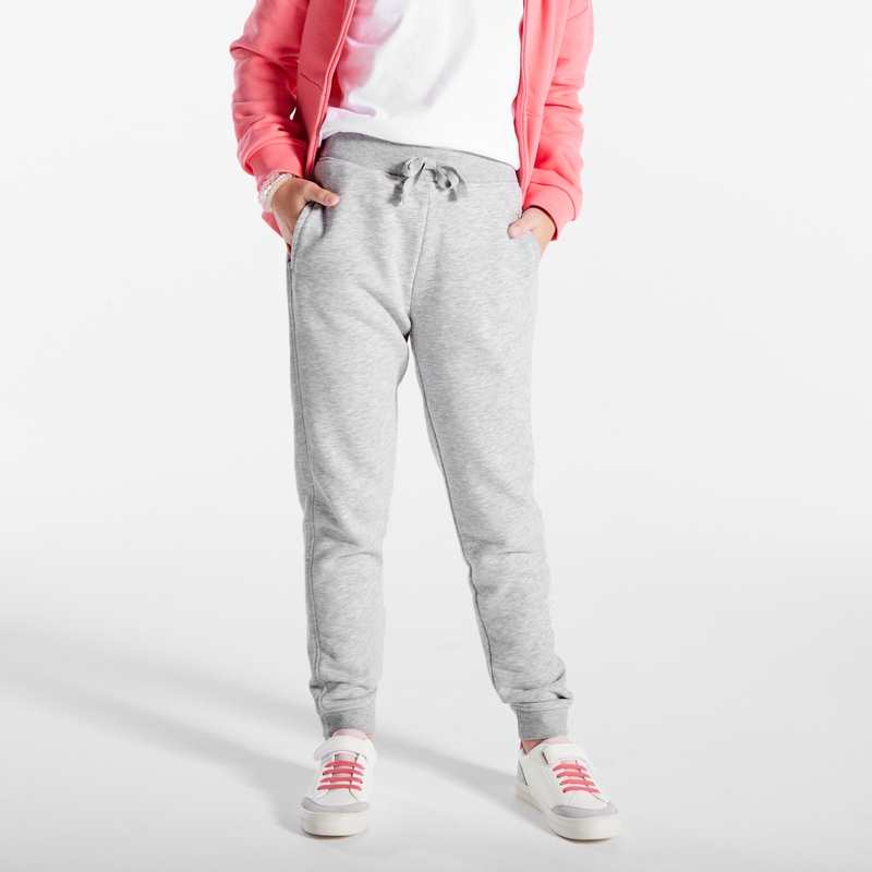 Jogging en molleton gris fille