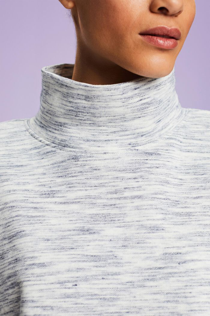 Meliertes Sweatshirt mit Stehkragen