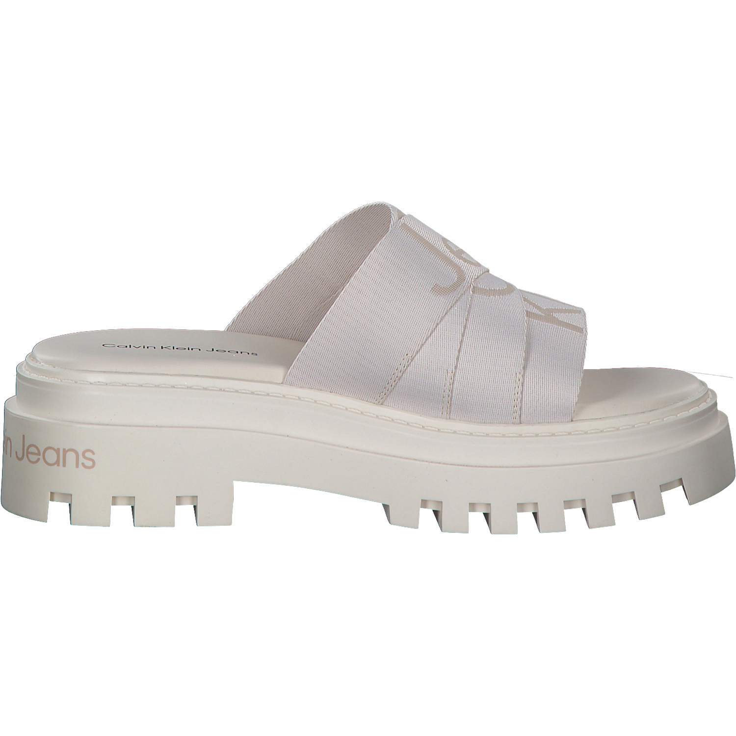 Calvin Klein YW0YW00949, Plateau-Pantoletten, Damen, Ancient white