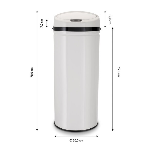 Abfalleimer mit Sensor, 42 l, INOX White