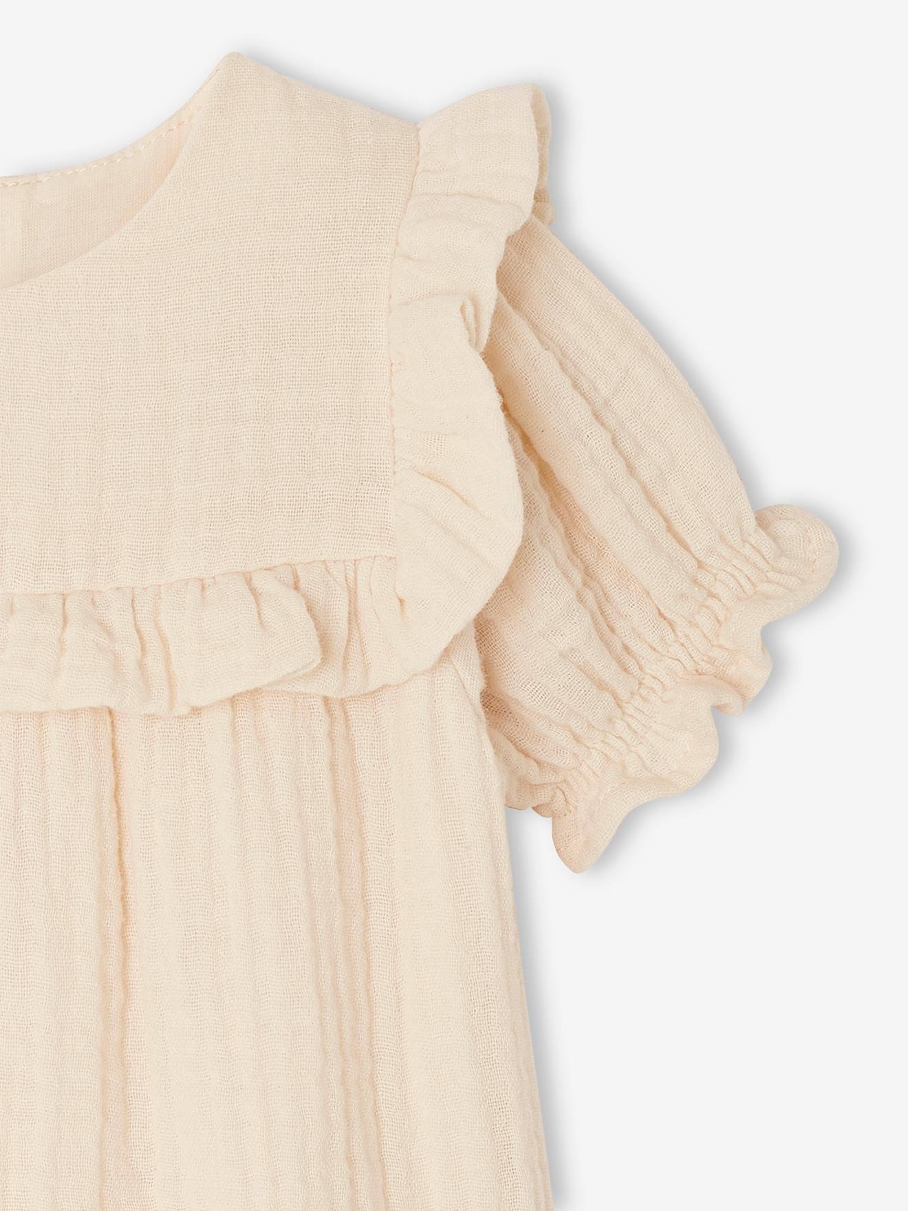 Vertbaudet Baby Kleid aus Musselin - koralle