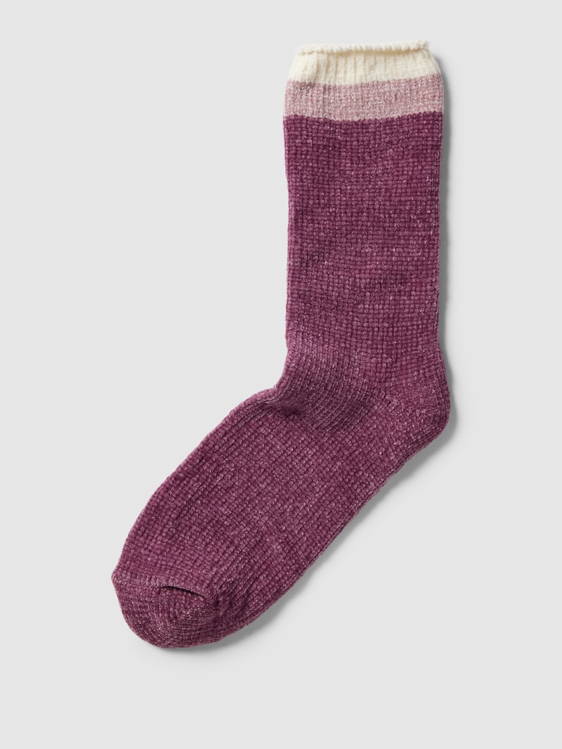 Socken in Melange-Optik in bordeaux rot