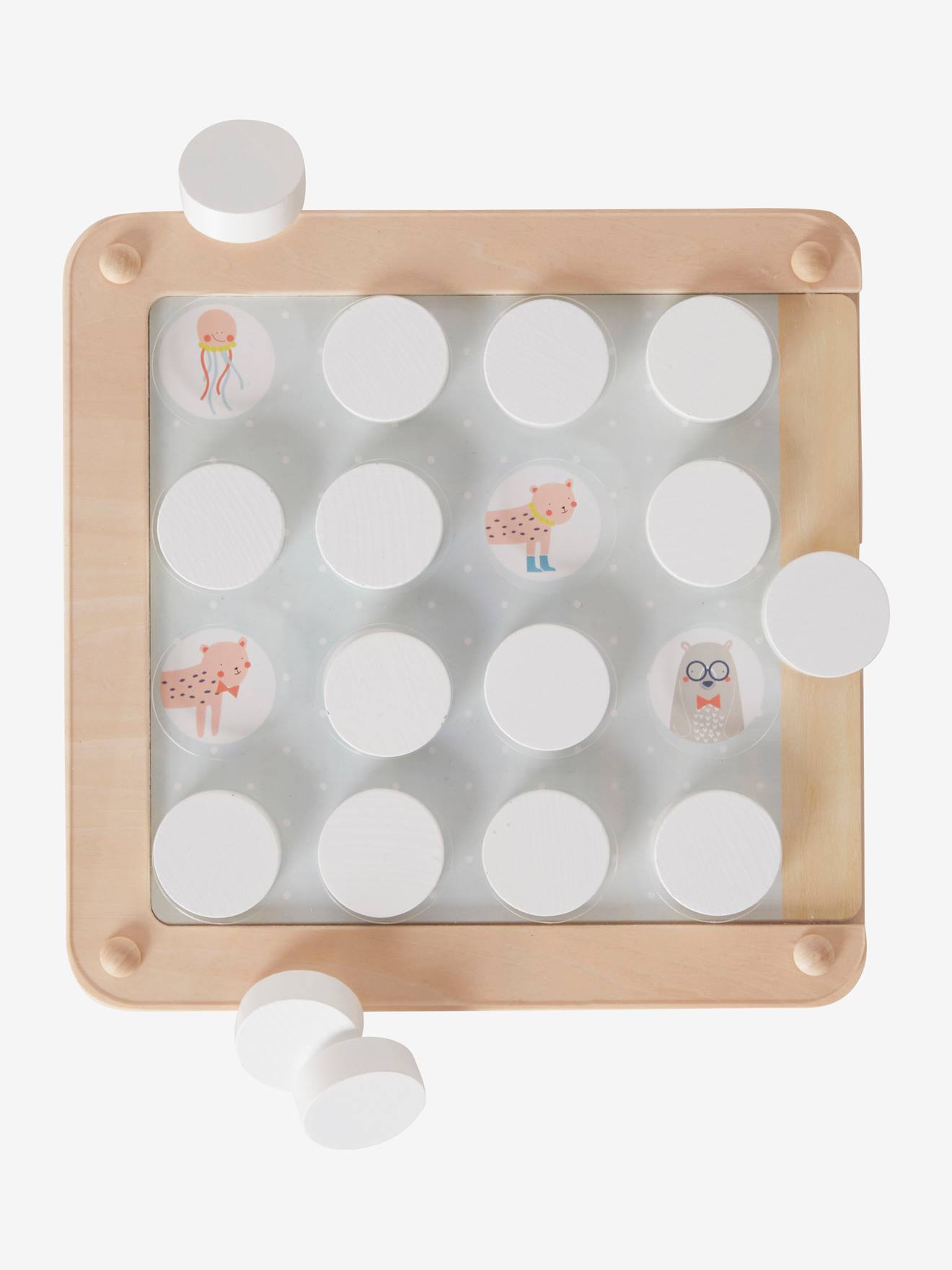 Jeu de Mémo sur plateau évolutif en bois FSC® blanc