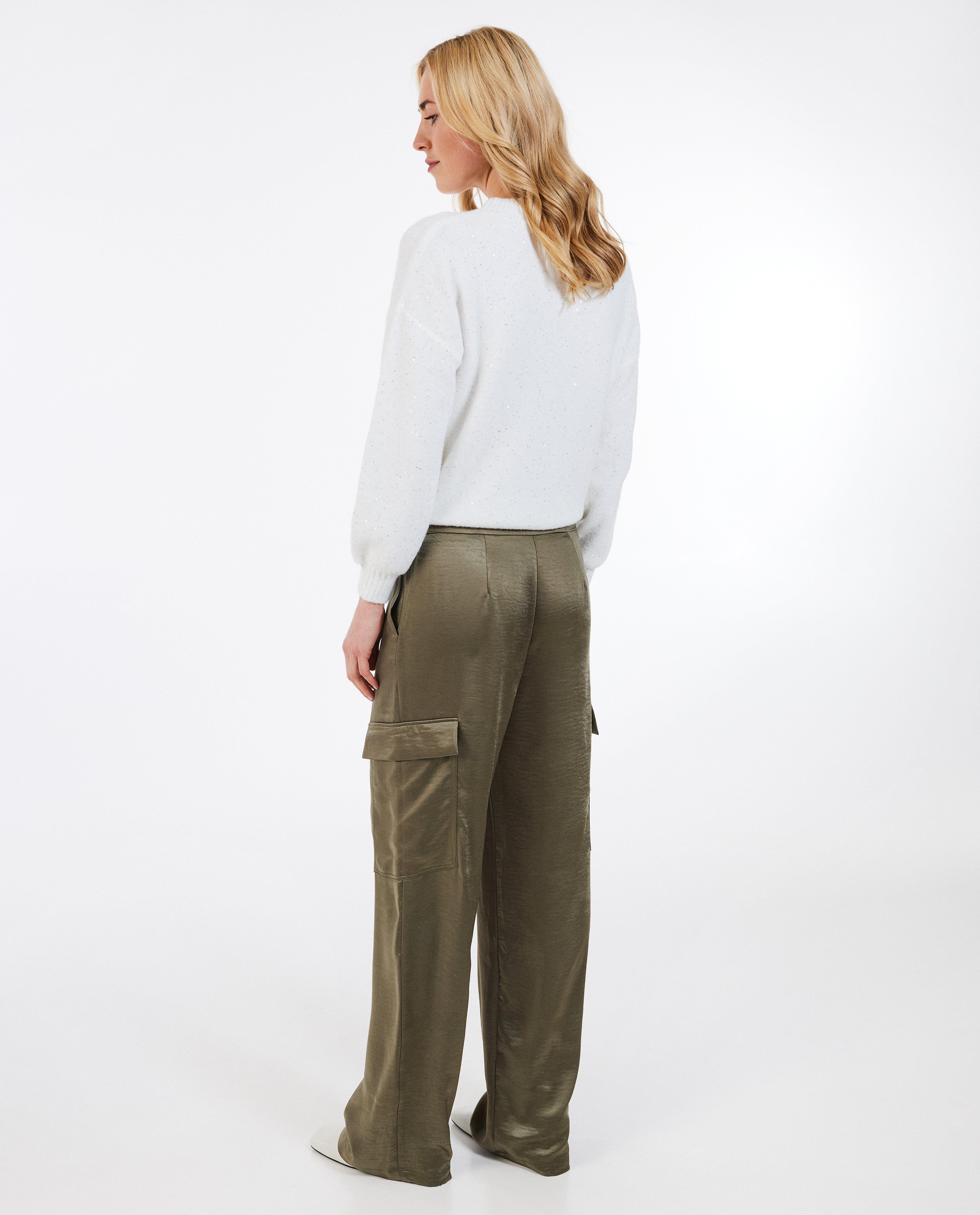 Sora Green texturált khaki nadrág