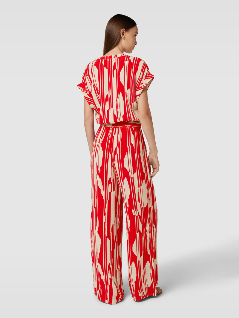 Jumpsuit aus Viskose mit Allover-Muster in rot