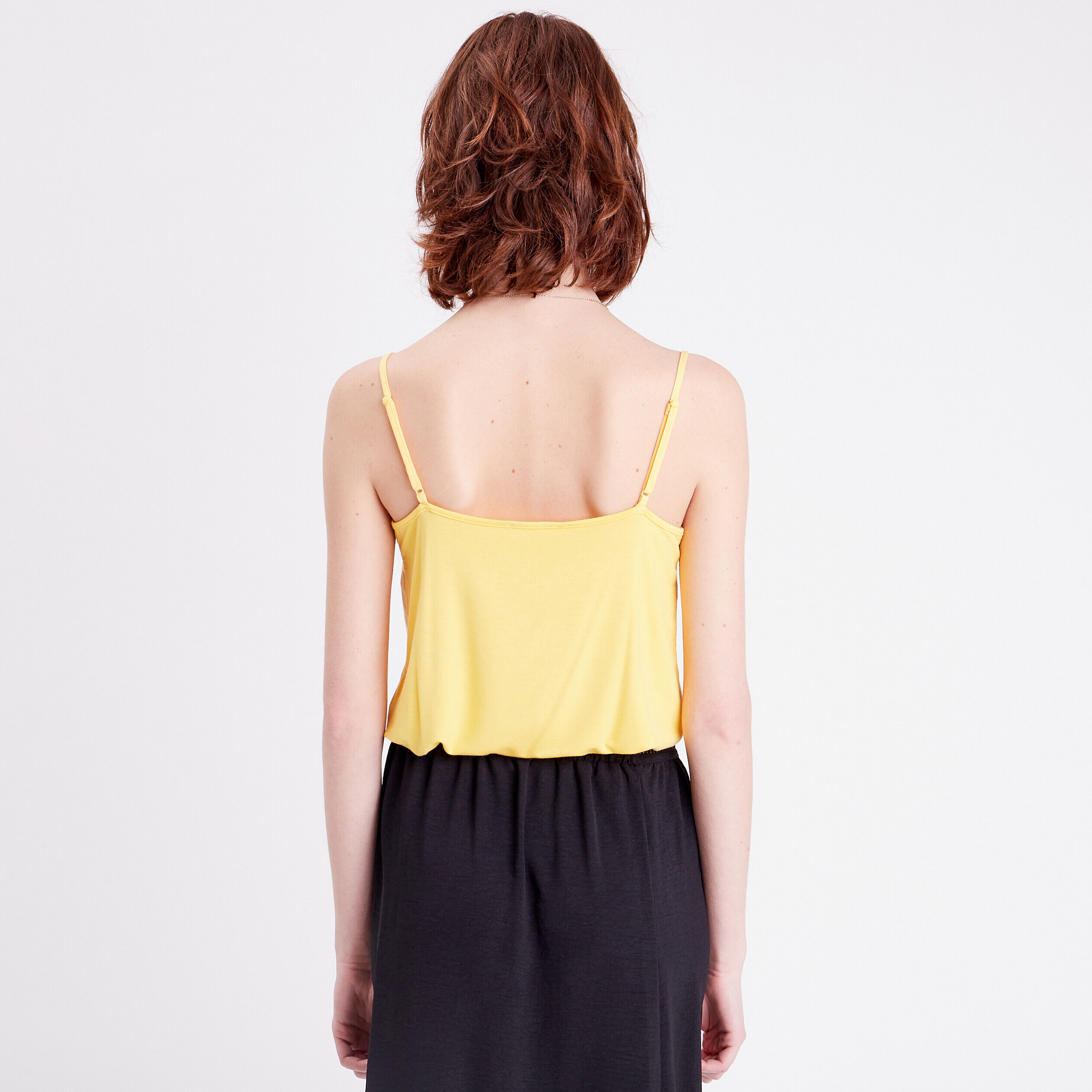 Débardeur bandes macramé jaune pastel femme | Cache Cache