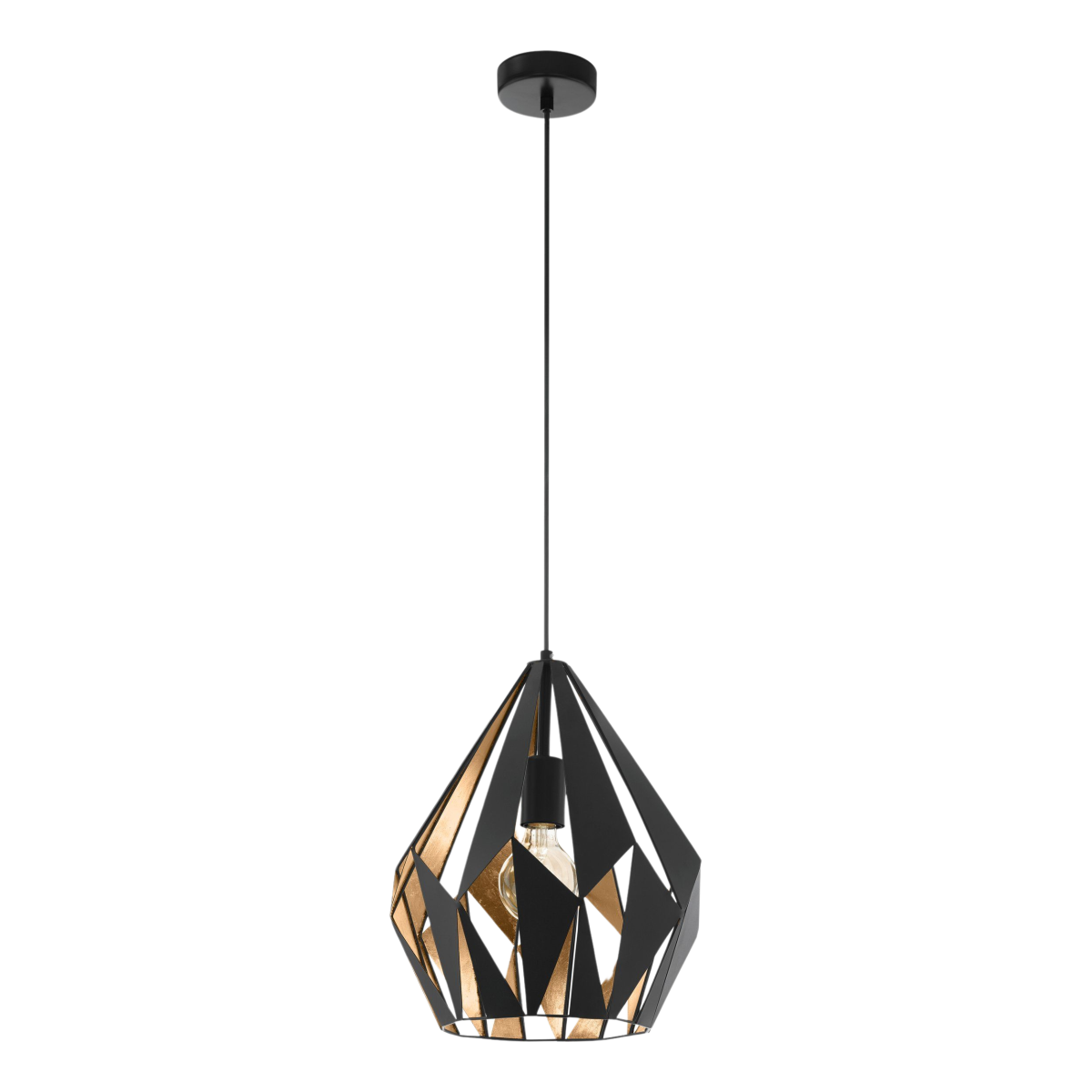 EGLO Pendelleuchte Carlton 1 Schwarz Gold