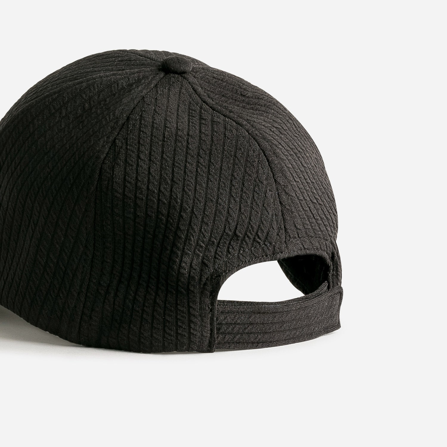 Casquette TEXTO noire effet côtelé