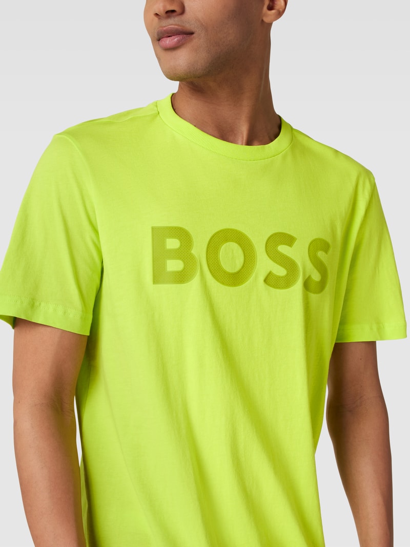 T-Shirt mit Logo-Print in neon grün