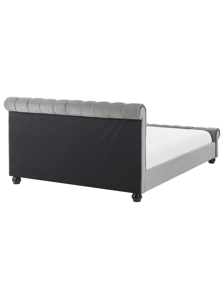 Beliani Doppelbett AVALLON in Grau/Schwarz - (W) 172 x (H) 94 x (L) 233 cm günstig kaufen onesize
