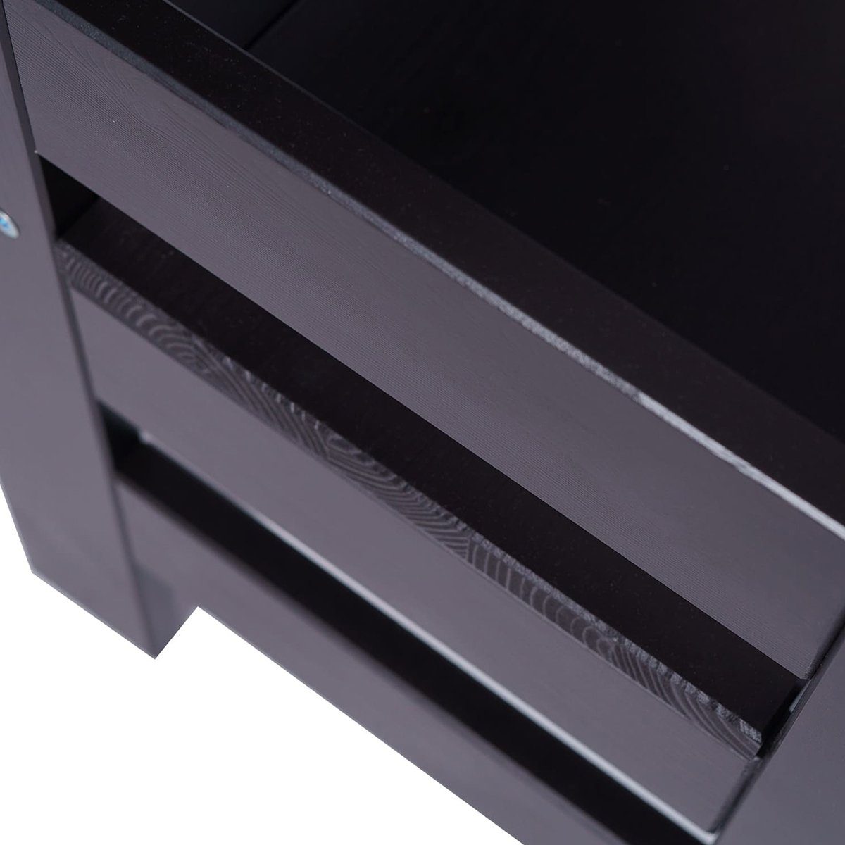 MeowBaby Stehhilfe Lernturm für Kinder Montessori Lernstuhl mit Kreidetafel Schwarz (1 St), Kinderhocker, Höhenverstellbar, Abgerundete Ecken & Kanten