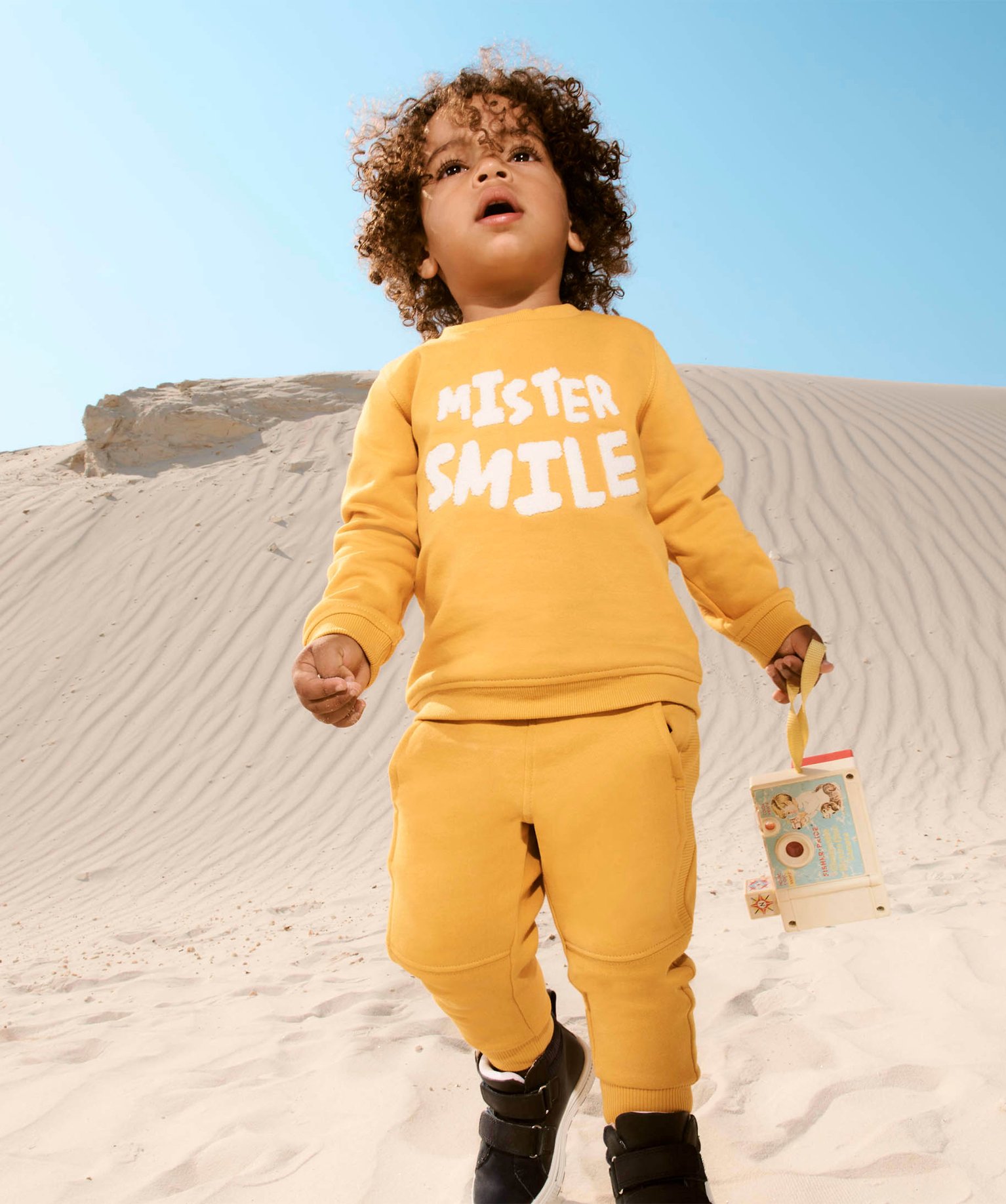 Sweat en molleton doux avec motifs bébé Garçon jaune | GEMO