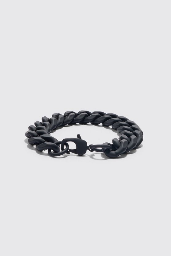 Klobiges Ketten-Armband in Schwarz mit mattem Finish