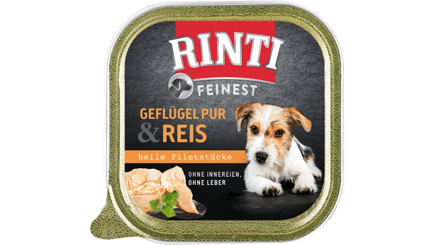 RINTI Hundenassfutter Feinest Geflügel pur & Reis 150 g
