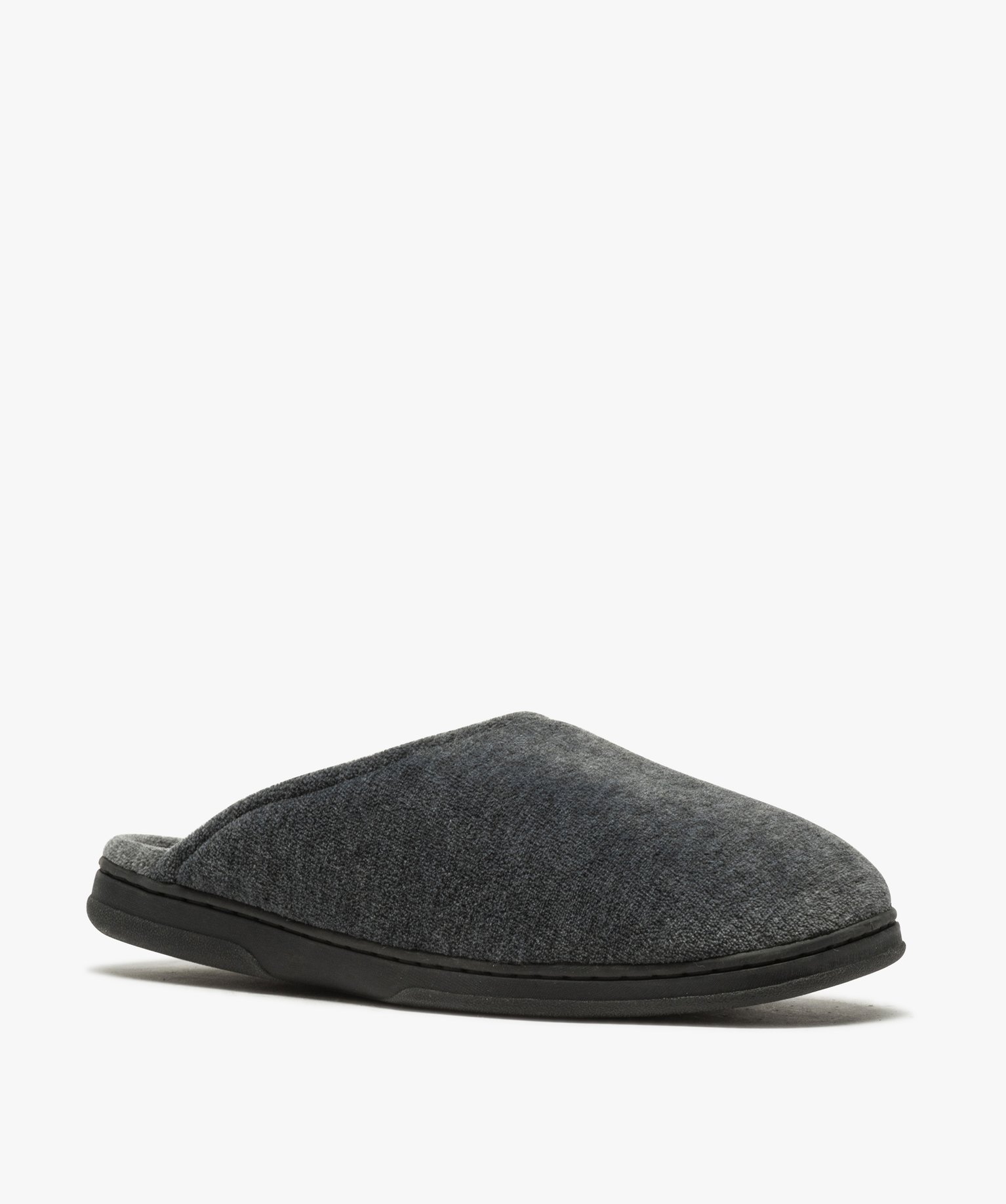 Chaussons homme mules d'intérieur unies en velours ras | GEMO