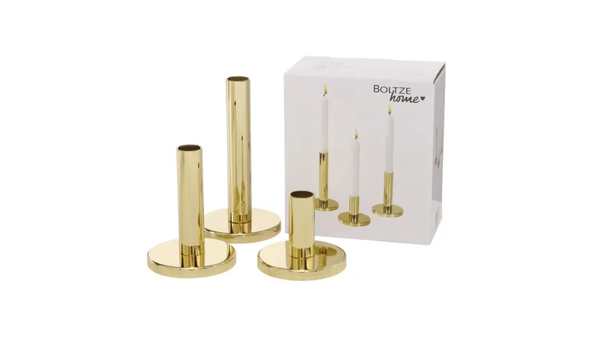Boltze Kerzenleuchter Set Malko 3-tlg. gold