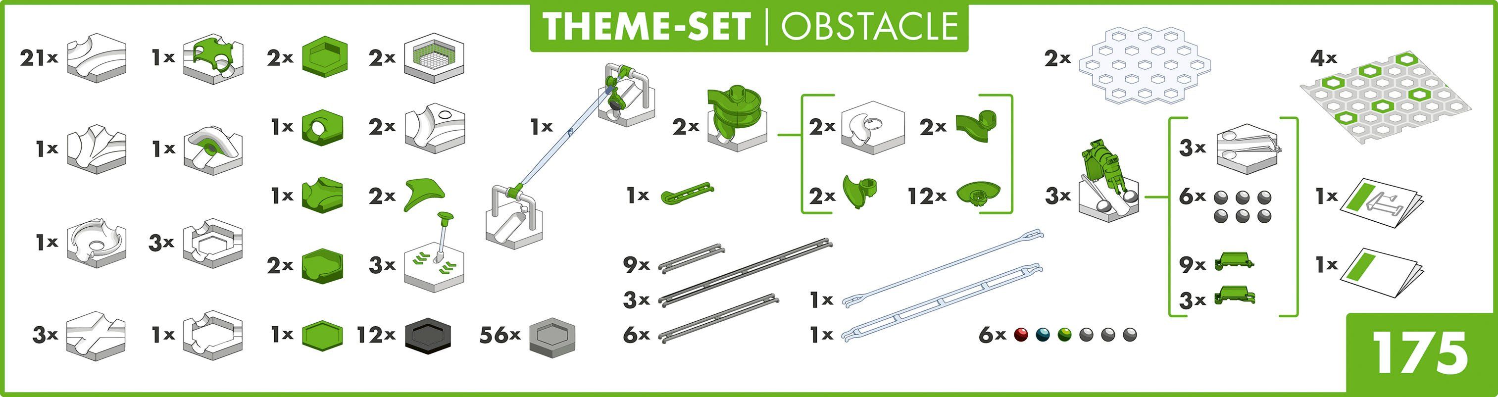 Ravensburger Kugelbahn-Bausatz GraviTrax® Theme-Set Obstacle, Made in Europe, FSC® - schützt Wald - weltweit