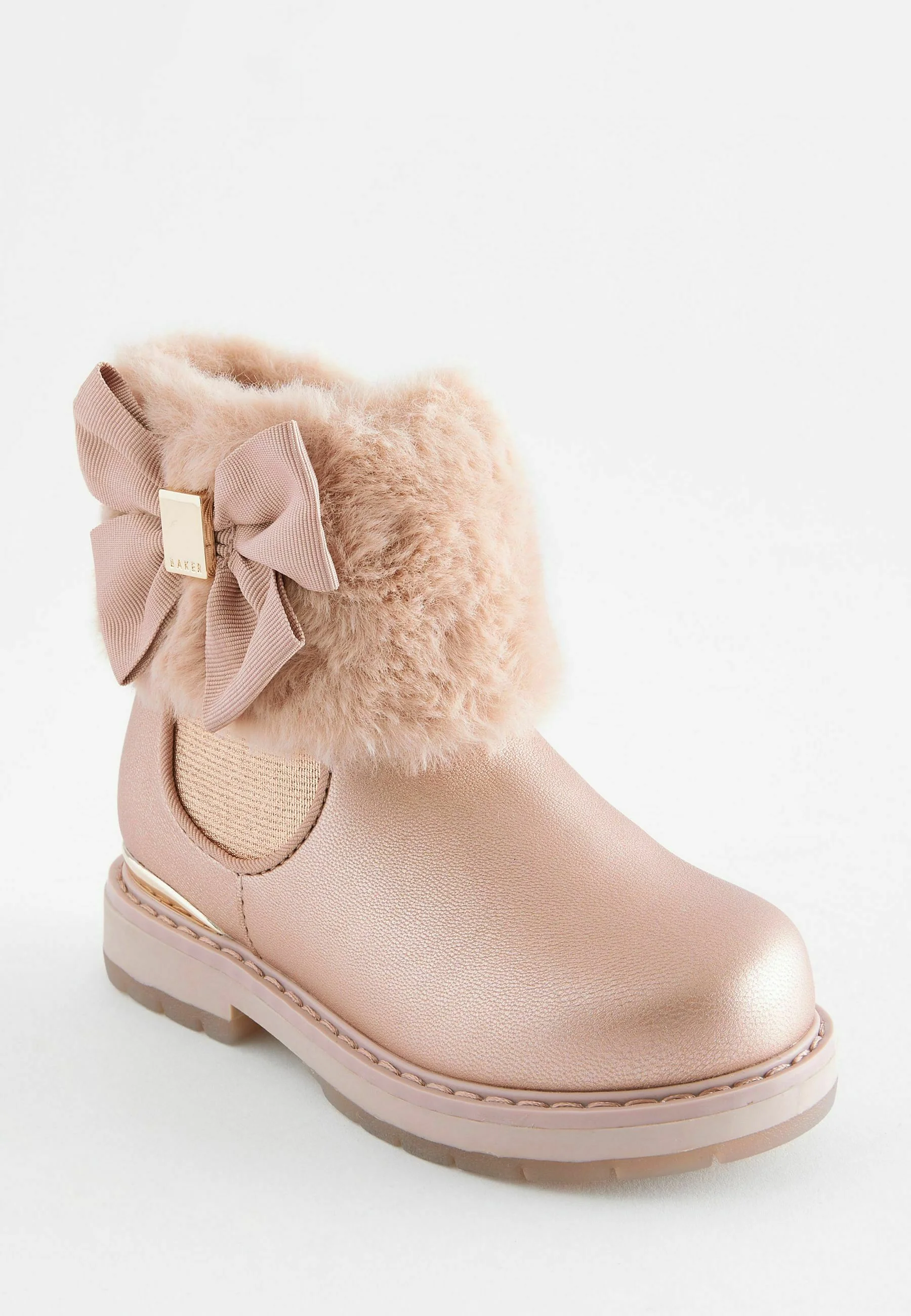 Botas de nieve con puños de piel y lazo de Baker by Ted Baker
