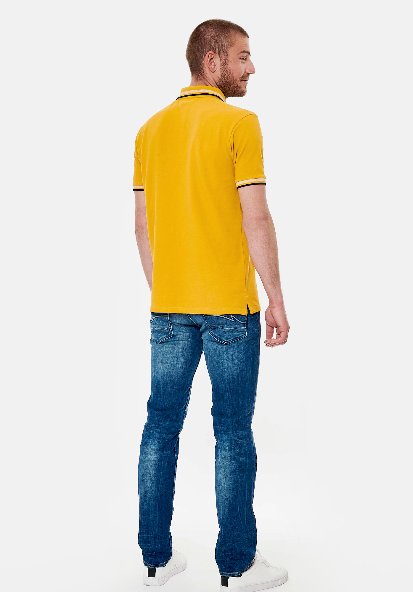 RAYOC  Polo moutarde homme 100% coton bio
