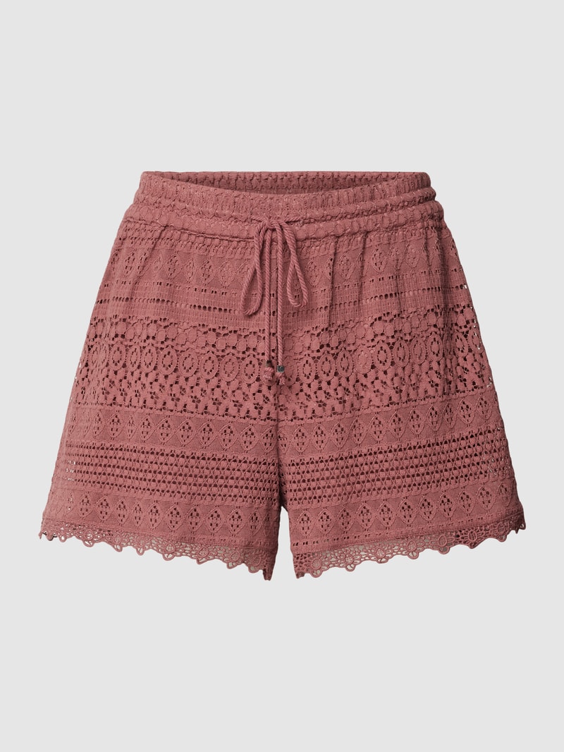 Shorts mit Strukturmuster Modell 'HONEY' in altrosa