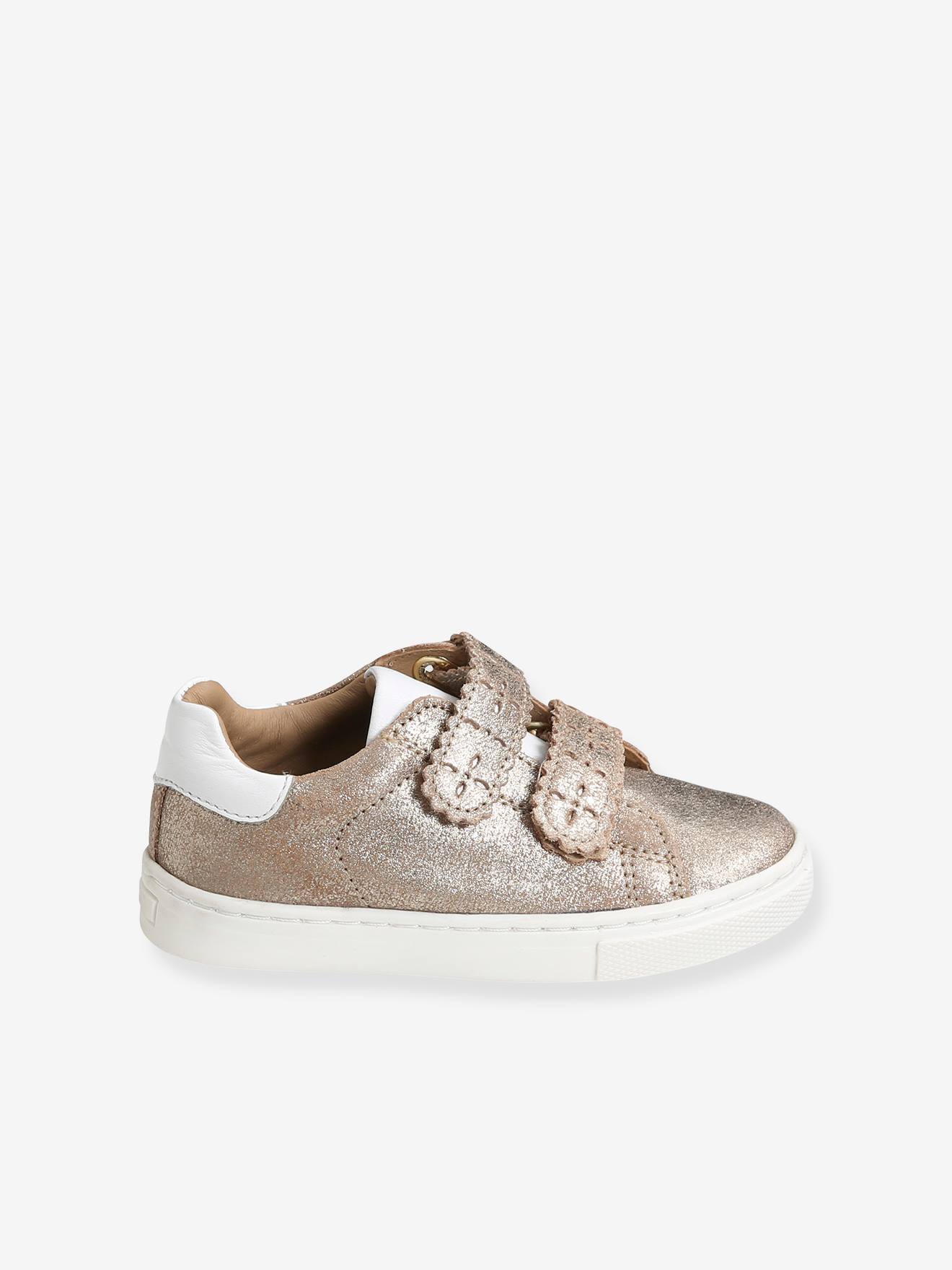 Vertbaudet Mädchen Sneakers mit Klettverschluss, Anziehtrick - bronze