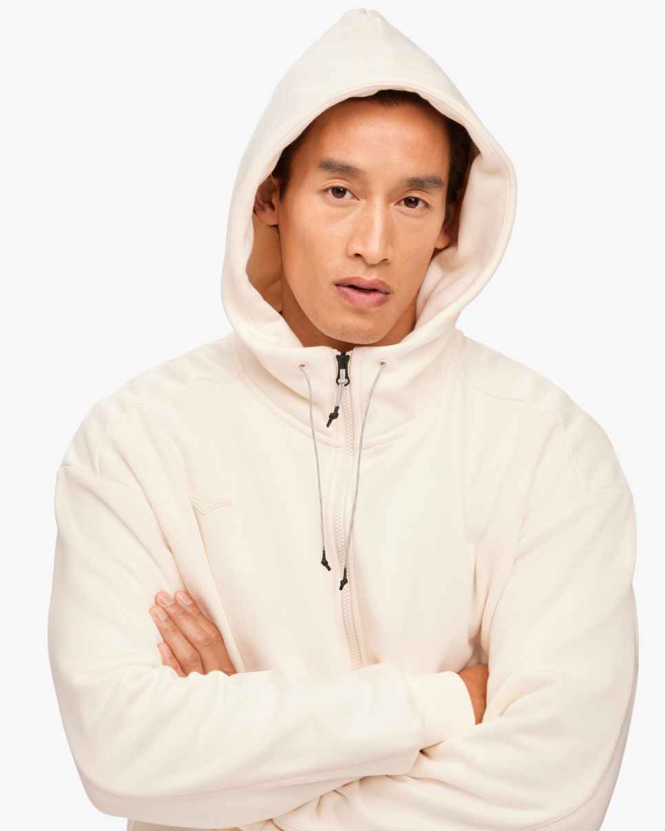HOKA Essential hettegenser med hel glidelås Eggnog