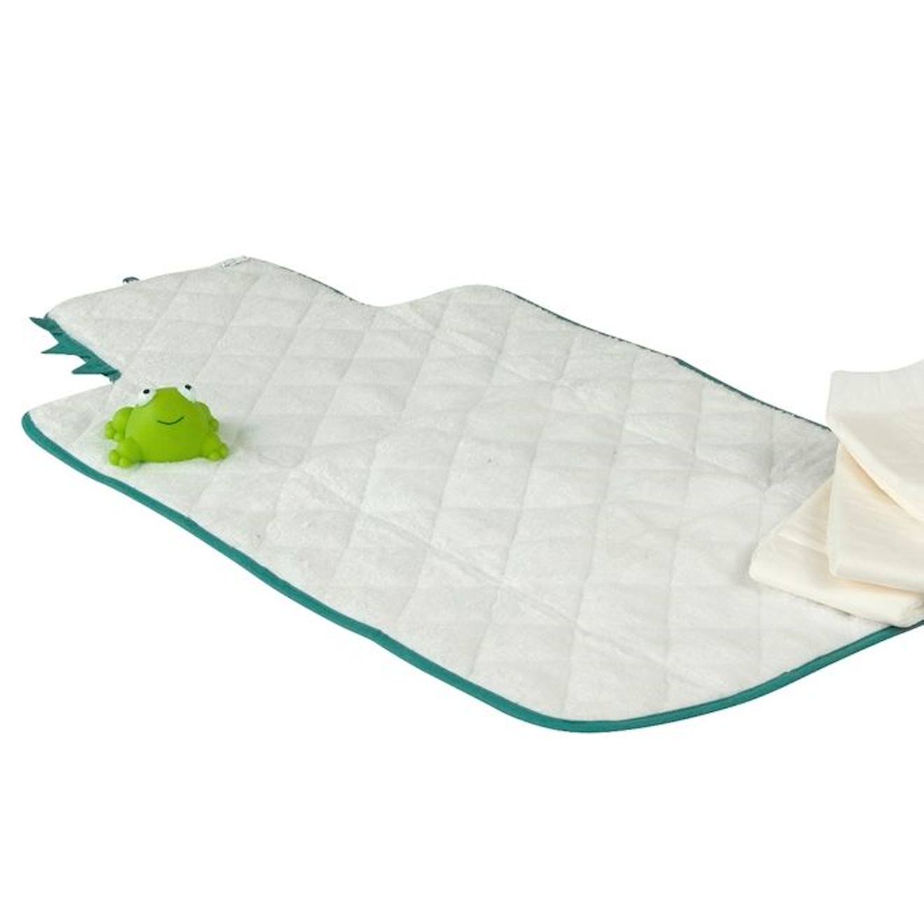 Tapis à langer en coton bio* Crocodile vert