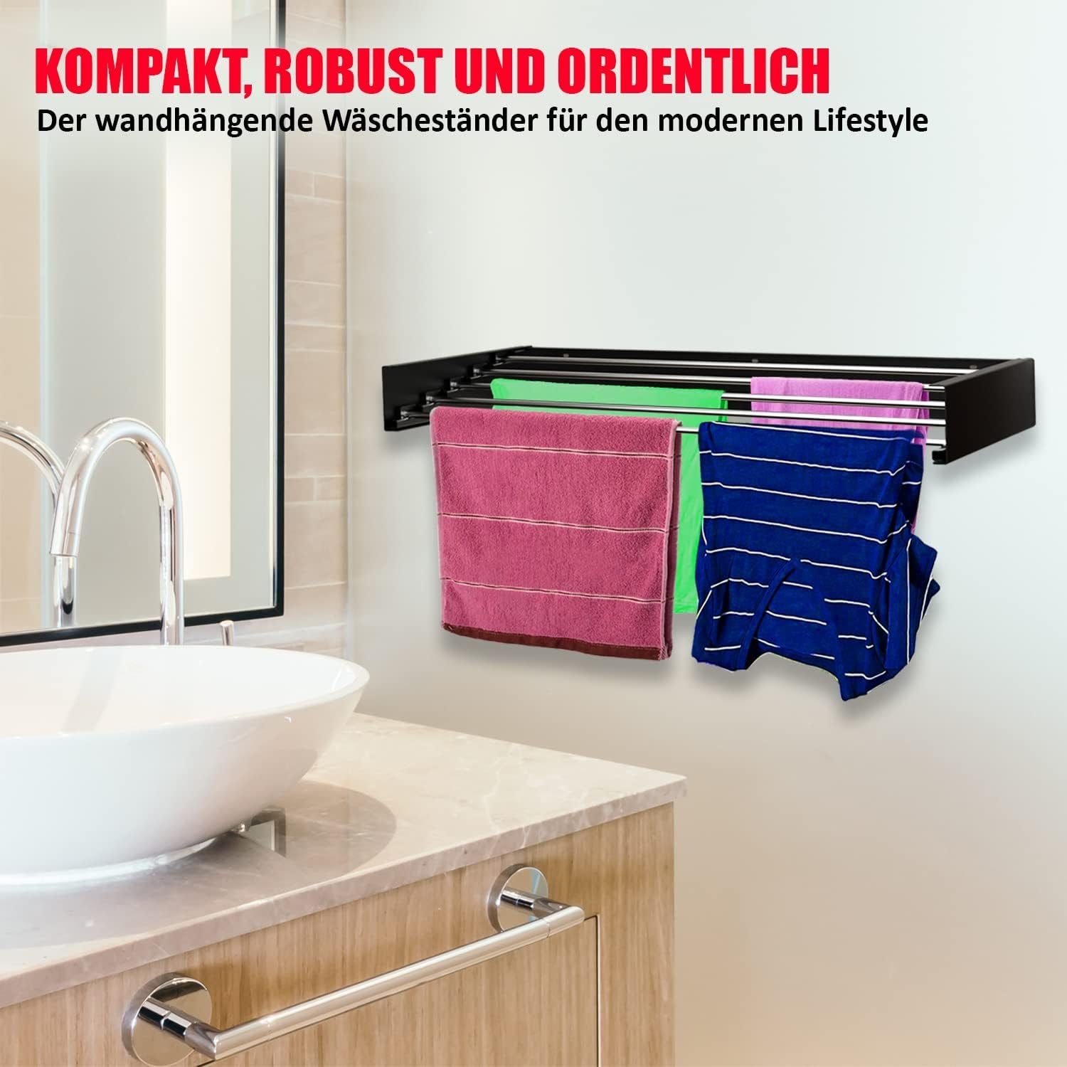 JOYOLEDER Wandwäschetrockner Trockenlänge 100 cm, ausziehbar